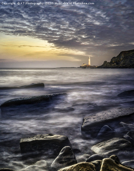 St Marys Lighthouse from Old Hartley  Picture Board by K7 Photography