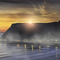 Buy canvas prints of Sunrise over Scarborough Castle by K7 Photography