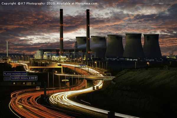Captivating Light Trails at Ferrybridge Picture Board by K7 Photography