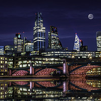 Buy canvas prints of The Illuminated River at Southwark Bridge by K7 Photography
