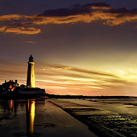 Buy canvas prints of St Mary's Lighthouse Dawn by K7 Photography