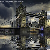 Buy canvas prints of Stormy Sunset Over Tower Bridge, London by K7 Photography