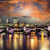 Buy canvas prints of London's Glowing Bridges by K7 Photography