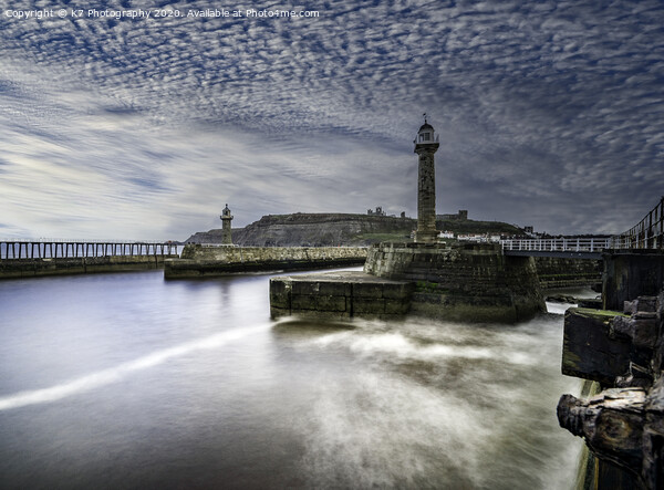 Whitby Harbour on the North Yorkshire Coast Picture Board by K7 Photography