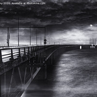 Buy canvas prints of Mystical Moonlit Oresund Bridge by K7 Photography