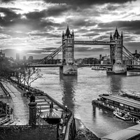 Buy canvas prints of Tower Bridge in Monochrome by K7 Photography