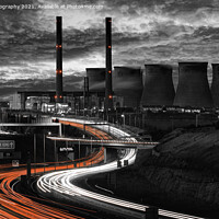 Buy canvas prints of Vivid Light Trails of Ferrybridge Power Station by K7 Photography