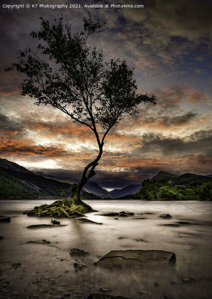 Dawn over Llyn Padarn, Llanberis, in Snowdonia Picture Board by K7 Photography