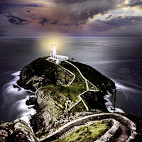 Buy canvas prints of Storm Over South Stack Lighthouse, Anglesey by K7 Photography