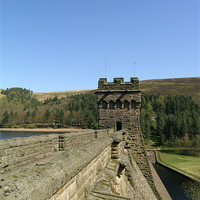 Buy canvas prints of The western tower of derwent dam by ian broadbent