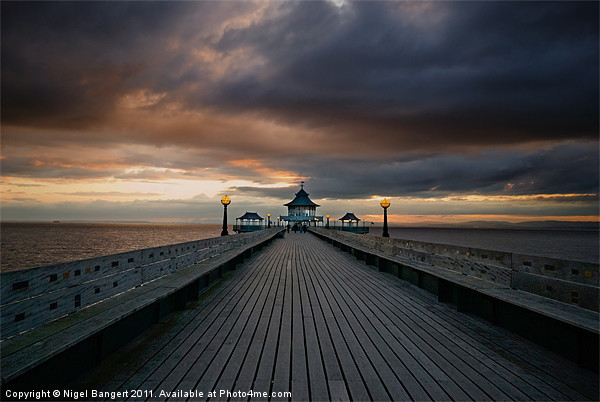 Clevedon Pier at Sunset Picture Board by Nigel Bangert