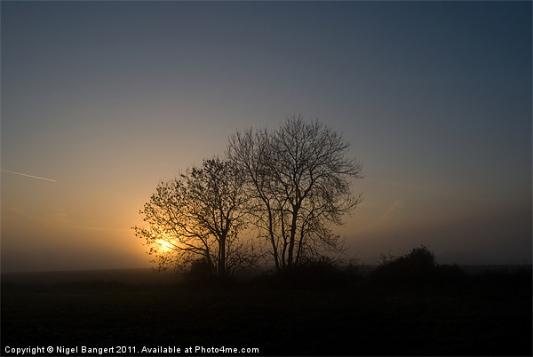 Misty Sunset. Picture Board by Nigel Bangert