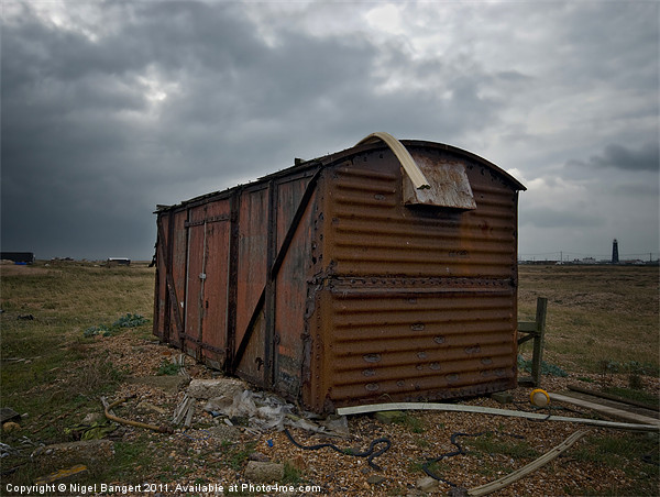Railway Carriage at Dungeness Picture Board by Nigel Bangert
