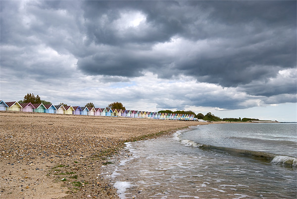 Beach Huts at Mersea Picture Board by Nigel Bangert