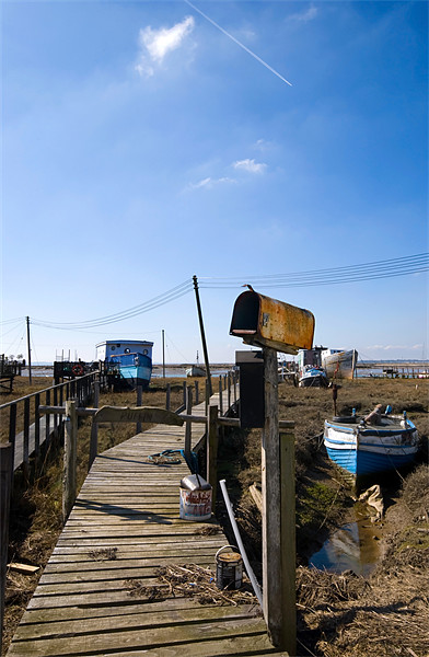 Mersea Island Walkway Picture Board by Nigel Bangert