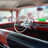 Buy canvas prints of Chevrolet Bel Air Interior by Nigel Bangert