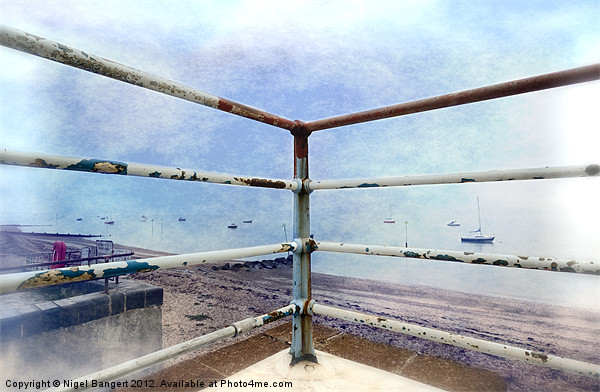 Seafront Railings Picture Board by Nigel Bangert