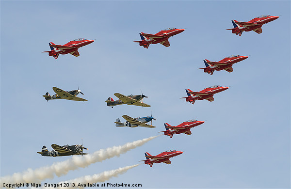The Red Arrows with Eagle Squadron Picture Board by Nigel Bangert