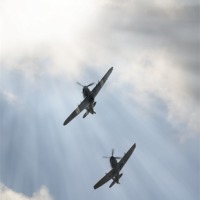 Buy canvas prints of Spitfire and Hurricane by Nigel Bangert