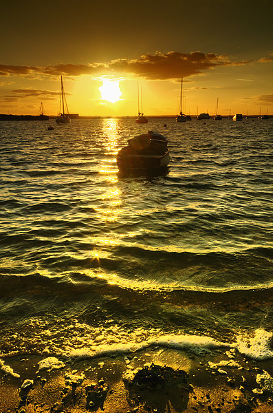 West Mersea Sunset Picture Board by Nigel Bangert