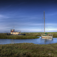 Buy canvas prints of Boats Moored at Tollesbury by Nigel Bangert