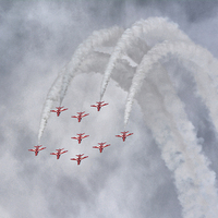 Buy canvas prints of  The Red Arrows  by Nigel Bangert