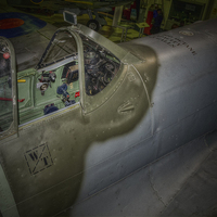 Buy canvas prints of  Supermarine Spitfire Cockpit by Nigel Bangert