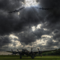 Buy canvas prints of   Three Lancasters by Nigel Bangert