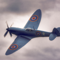 Buy canvas prints of  Reconnaissance Spitfire PL965R MkXI by Nigel Bangert
