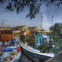 Buy canvas prints of   The House Boat by Nigel Bangert