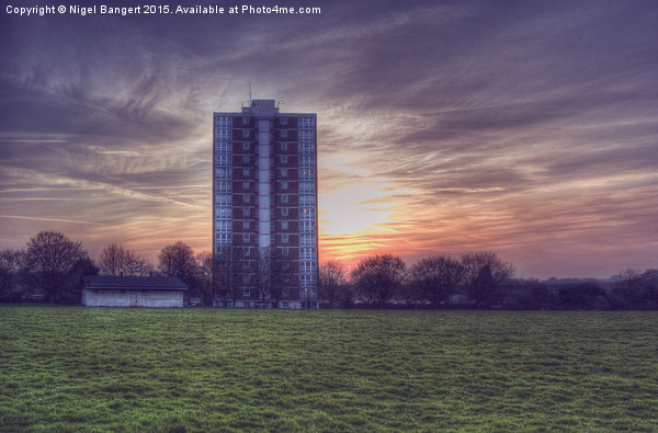 Moor Tower Sunset Picture Board by Nigel Bangert