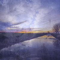 Buy canvas prints of  Sunset Flood by Nigel Bangert