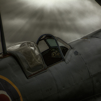 Buy canvas prints of  Reconnaissance Spitfire Cockpit by Nigel Bangert