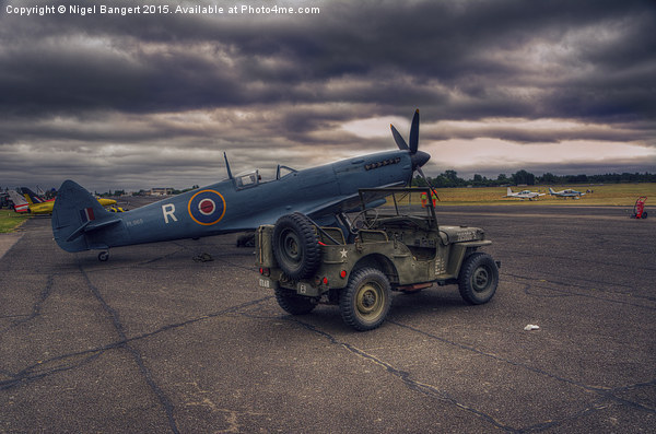  Reconnaissance Spitfire and Jeep Picture Board by Nigel Bangert