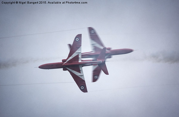 Red Arrows Close Pass Picture Board by Nigel Bangert