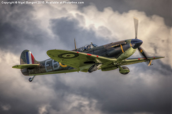 P7350 Spitfire Mk IIa Takeoff Picture Board by Nigel Bangert