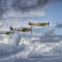 Buy canvas prints of  Battle of Britain Flypast at Goodwood by Nigel Bangert