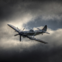 Buy canvas prints of  Supermarine Spitfire Mk XIVe by Nigel Bangert