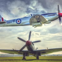 Buy canvas prints of  Supermarine Spitfire FR MkXVIIIe Composite by Nigel Bangert