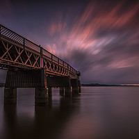 Buy canvas prints of Tay Bridge at Sunset by Ben Hirst