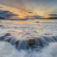 Buy canvas prints of Auchmithie at Sunrise by Ben Hirst