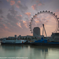 Buy canvas prints of London Eye Sunrise by Donald Davis