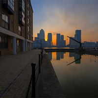 Buy canvas prints of Canary Wharf Sunrise by Donald Davis