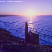 Buy canvas prints of Wheal Coates Purple Sunset by Terri Waters
