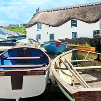 Buy canvas prints of Tinker Taylor Cottage Sennen Cove Cornwall by Terri Waters