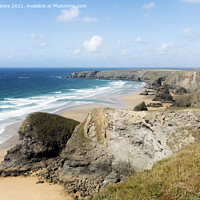 Buy canvas prints of North Coast Of Cornwall Bedruthan Steps to Trevose by Terri Waters