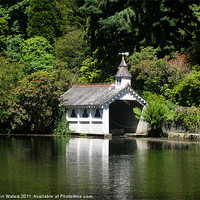 Buy canvas prints of Trevarno boat house and lake by Terri Waters