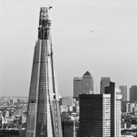Buy canvas prints of The Shard and Canary Wharf by Terri Waters