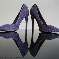 Buy canvas prints of Purple Sparkly Shoes by Terri Waters