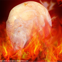 Buy canvas prints of Flaming Crystal Skull by Terri Waters